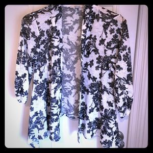 3/4 length open front cardigan